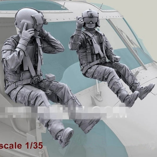 Helicopter Pilot Figures 1/35 Scale Resin Model Kit